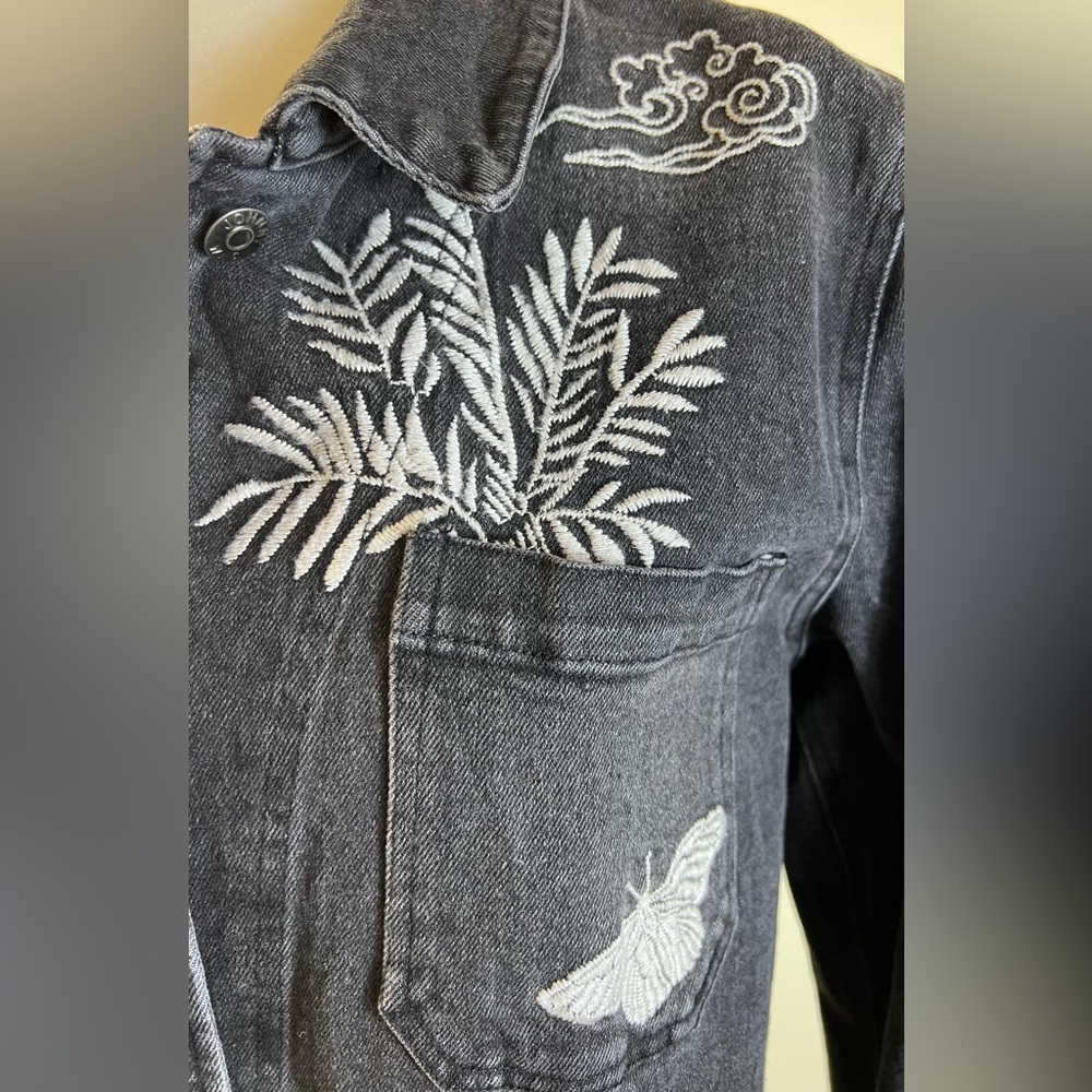 Johnny Was Workshop Eden Denim Washed Black Jacket, Size S, NWOT - Picture 12 of 15